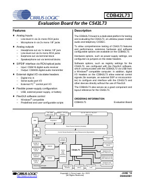 CDB42L73 Datasheet PDF Cirrus Logic