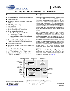 CS4364-DQZ Datasheet PDF Cirrus Logic