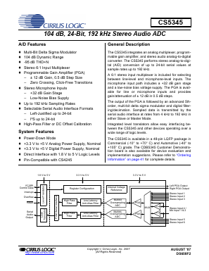 CS5345-CQZ Datasheet PDF Cirrus Logic