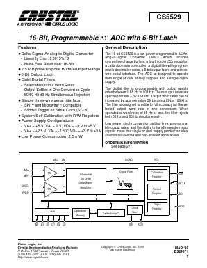 CS5529 Datasheet PDF Cirrus Logic