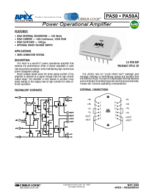 PA50 Datasheet PDF Cirrus Logic