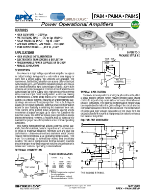 PA84 Datasheet PDF Cirrus Logic