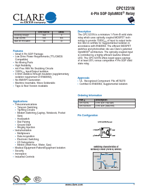 CPC1231N Datasheet PDF Clare Inc  => IXYS