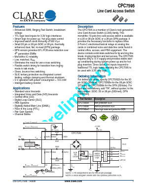 CPC7595 Datasheet PDF Clare Inc  => IXYS