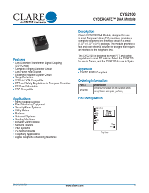 CYG2100 Datasheet PDF Clare Inc  => IXYS
