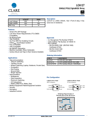 LCA127 Datasheet PDF Clare Inc  => IXYS