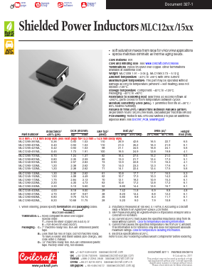 MLC1240-901MLD Datasheet PDF Coilcraft Inc