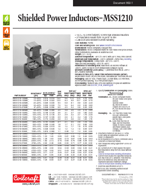MSS1210-223ME Datasheet PDF Coilcraft Inc