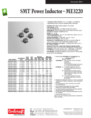 ME3220-472ML Datasheet PDF Coilcraft Inc