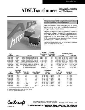 AS8579-A Datasheet PDF Coilcraft Inc