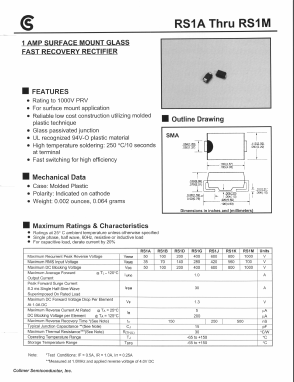 RS1A Datasheet PDF Collmer Semiconductor