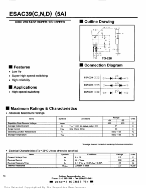 ESAC39-06N Datasheet PDF Collmer Semiconductor
