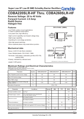 CDBA220SLR-HF Datasheet PDF ComChip
