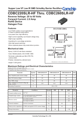 CDBC260SLR-HF Datasheet PDF ComChip