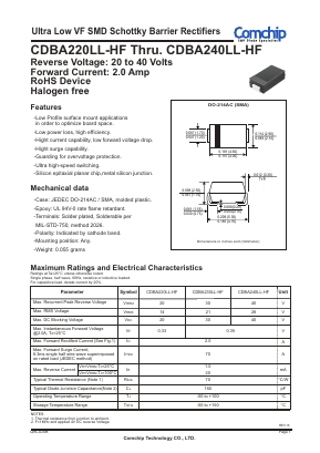 CDBA220LL-HF Datasheet PDF ComChip
