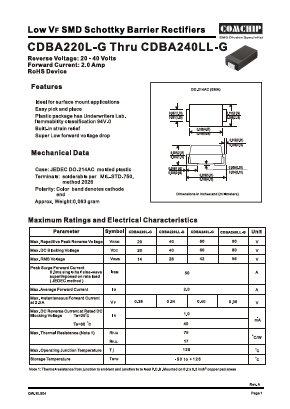 CDBA220L-G Datasheet PDF ComChip