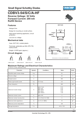 CDBV3-54A-HF Datasheet PDF ComChip