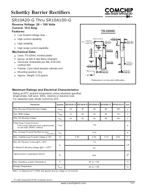 SR10A100-G Datasheet PDF ComChip