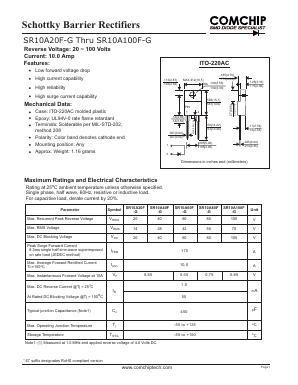 SR10A20F-G Datasheet PDF ComChip