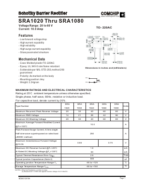 SRA1080 Datasheet PDF ComChip