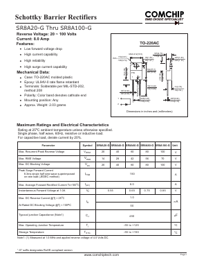 SR8A60-G Datasheet PDF ComChip