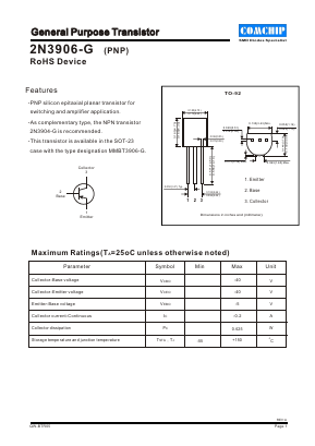 2N3906-G Datasheet PDF ComChip