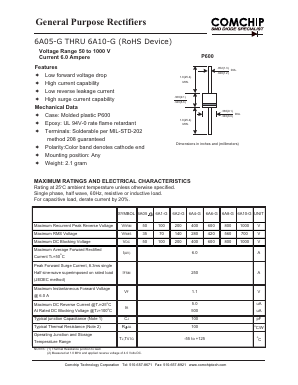 6A05-G Datasheet PDF ComChip