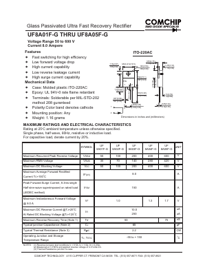 UF8A04F-G Datasheet PDF ComChip