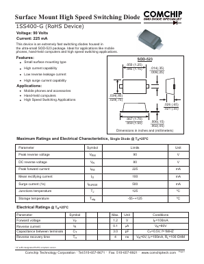 1SS400-GT/R13 Datasheet PDF ComChip