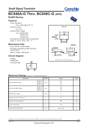 BC846A-G Datasheet PDF ComChip