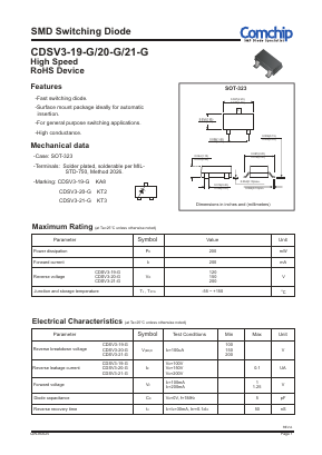 CDSV3-21-G Datasheet PDF ComChip