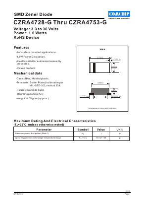 CZRA4740-G Datasheet PDF ComChip