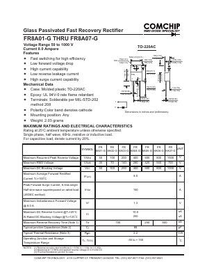 FR8A04-G Datasheet PDF ComChip