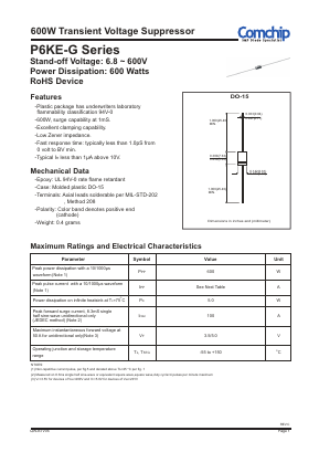P6KE160A-G Datasheet PDF ComChip
