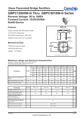 GBPC5008W-G Datasheet PDF ComChip