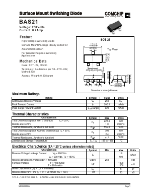 BAS21 Datasheet PDF ComChip