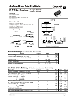 BAT54S Datasheet PDF ComChip