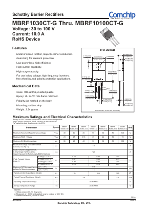 MBRF1060CT-G Datasheet PDF ComChip