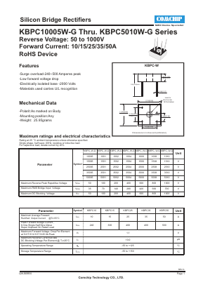 KBPC5008W-G Datasheet PDF ComChip