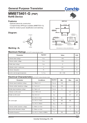 MMBT5401-G Datasheet PDF ComChip