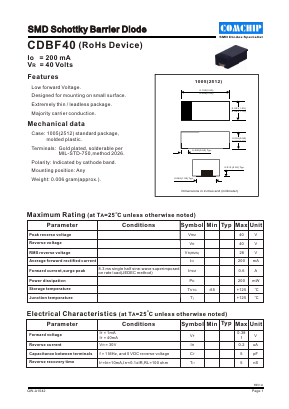 CDBF40 Datasheet PDF ComChip