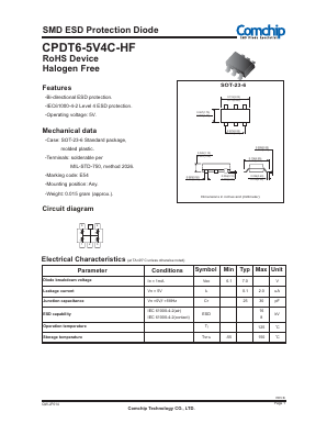CPDT6-5V4C-HF Datasheet PDF ComChip