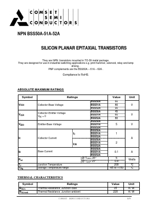 BSS50A Datasheet PDF Comset Semiconductors