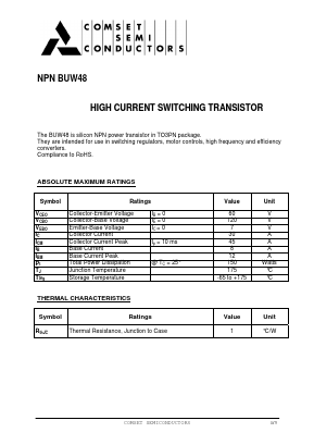 BUW48 Datasheet PDF Comset Semiconductors