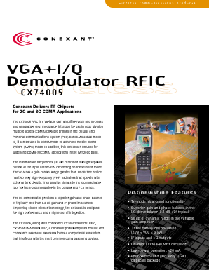 CX74005 Datasheet PDF Conexant Systems