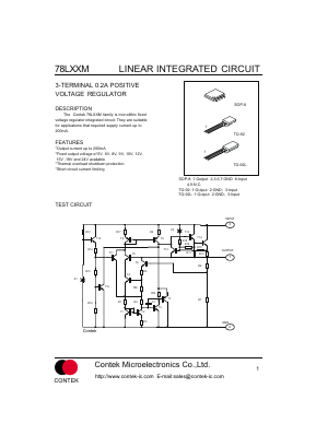 78L05M Datasheet PDF Contek Microelectronics