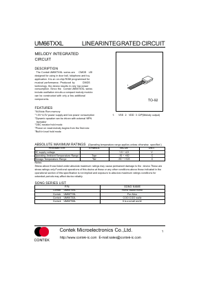 UM66T32L Datasheet PDF Contek Microelectronics