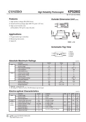 KPS2802 Datasheet PDF COSMO Electronics