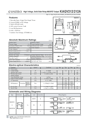 KAQV212A Datasheet PDF COSMO Electronics