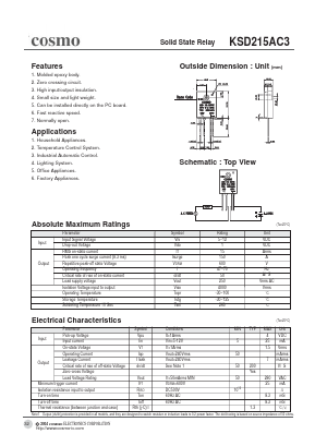 KSD215AC3 Datasheet PDF COSMO Electronics